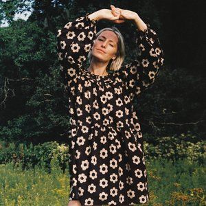 Christy Dawn Black and Cream Floral Mini Dress